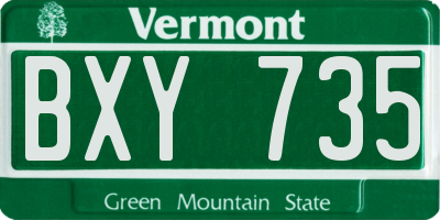 VT license plate BXY735