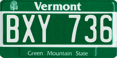 VT license plate BXY736