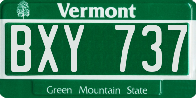 VT license plate BXY737