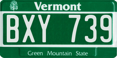 VT license plate BXY739
