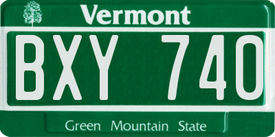 VT license plate BXY740