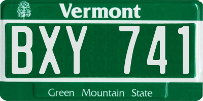 VT license plate BXY741