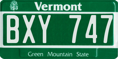 VT license plate BXY747