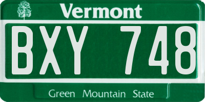 VT license plate BXY748