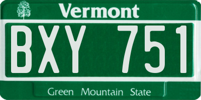 VT license plate BXY751