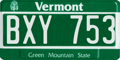 VT license plate BXY753