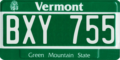 VT license plate BXY755