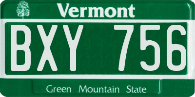 VT license plate BXY756