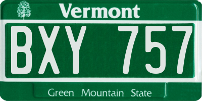 VT license plate BXY757