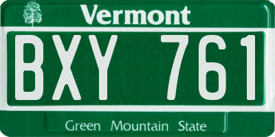 VT license plate BXY761