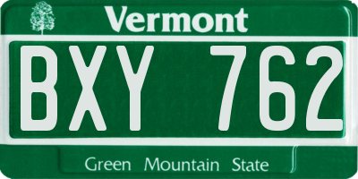 VT license plate BXY762
