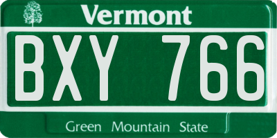 VT license plate BXY766