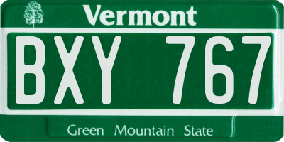 VT license plate BXY767