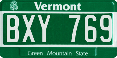 VT license plate BXY769