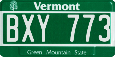 VT license plate BXY773