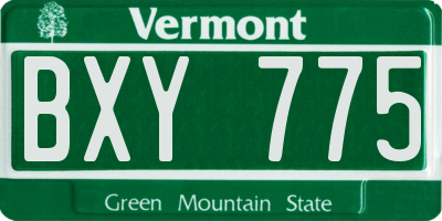 VT license plate BXY775