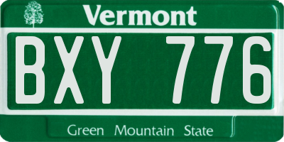VT license plate BXY776