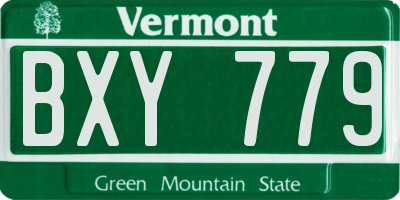 VT license plate BXY779