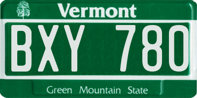 VT license plate BXY780