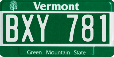 VT license plate BXY781