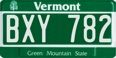 VT license plate BXY782