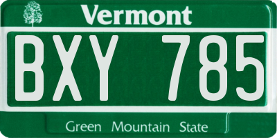 VT license plate BXY785