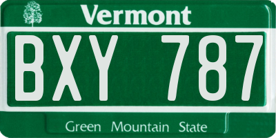 VT license plate BXY787