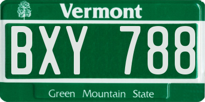 VT license plate BXY788
