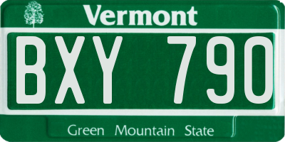 VT license plate BXY790