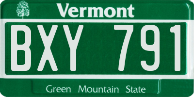VT license plate BXY791