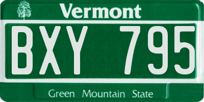 VT license plate BXY795