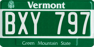 VT license plate BXY797