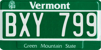 VT license plate BXY799