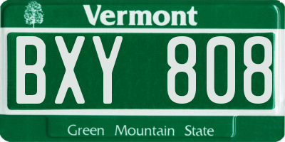 VT license plate BXY808
