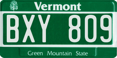 VT license plate BXY809