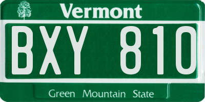 VT license plate BXY810