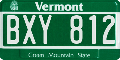 VT license plate BXY812