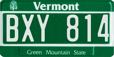 VT license plate BXY814