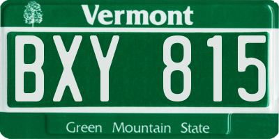 VT license plate BXY815