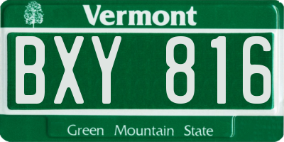 VT license plate BXY816