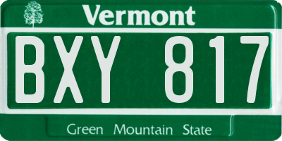 VT license plate BXY817