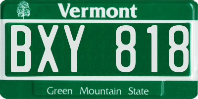 VT license plate BXY818