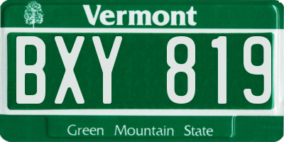 VT license plate BXY819