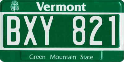VT license plate BXY821