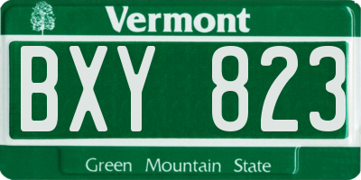 VT license plate BXY823