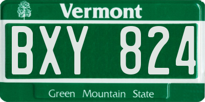 VT license plate BXY824