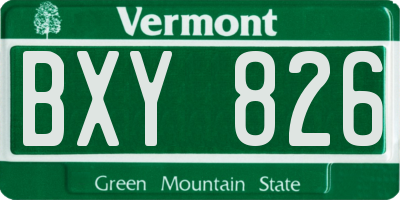 VT license plate BXY826