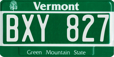 VT license plate BXY827
