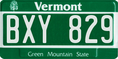 VT license plate BXY829