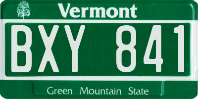VT license plate BXY841